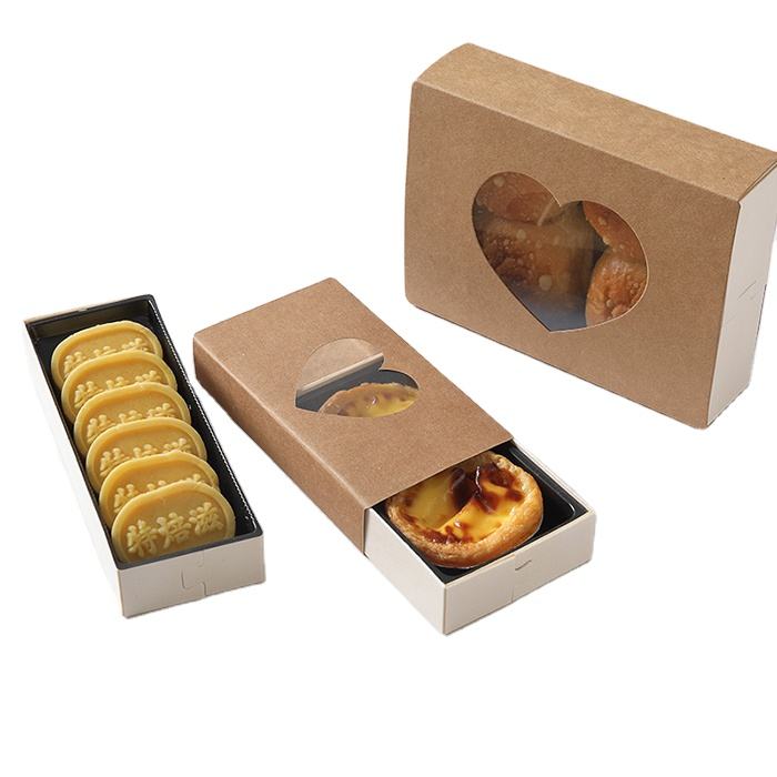 SenCai Kraft Paper Food Packaging Bakery Box wi...