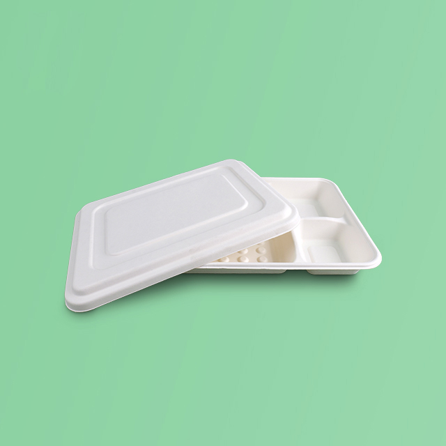 SenCai White Sugarcane Pulp Compartment Food Co...