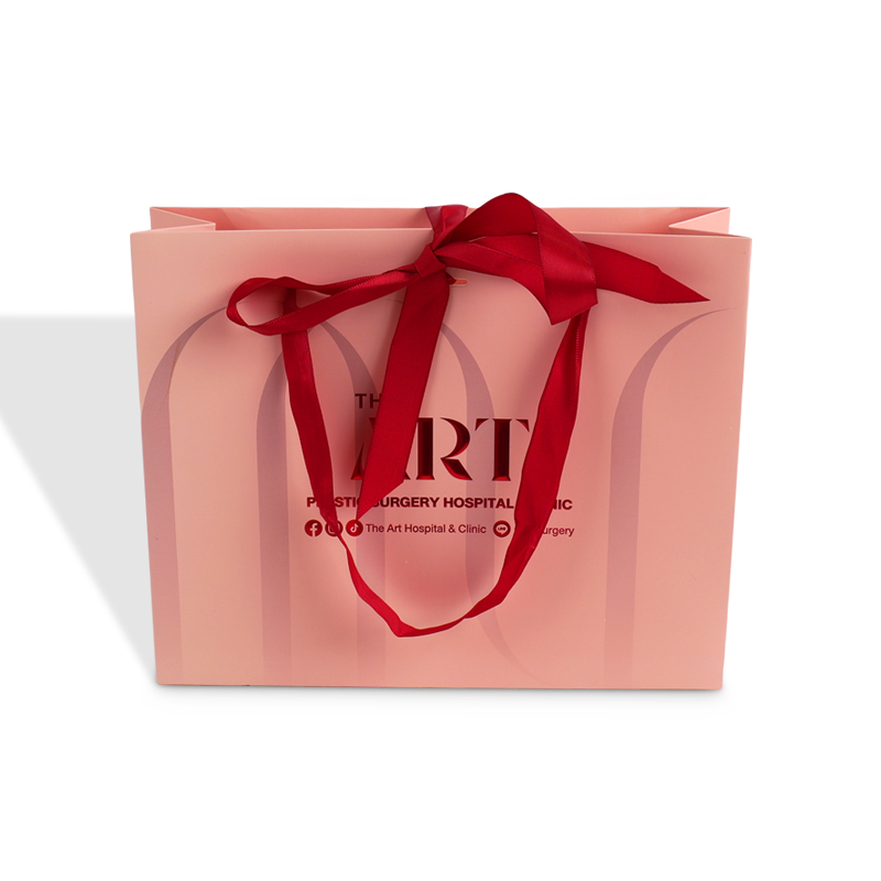 Luxury Ribbon Tie Gift Paper Bags Handbag Style with Satin Bow