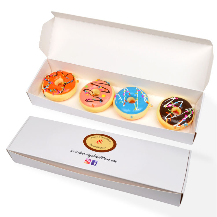 White Card  Donut Box Custom Dessert Packaging