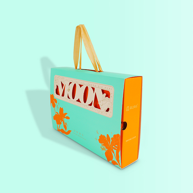 Corrugated Flip Packaging Gift Box With Hand-held Rope