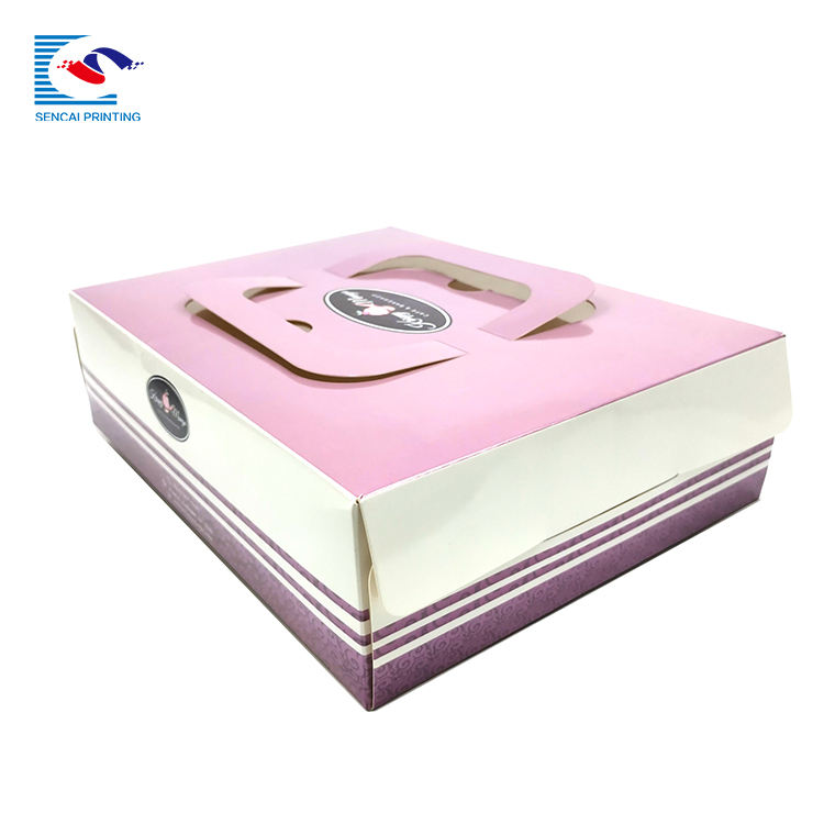 Customized Square White Cake Box with Independe...