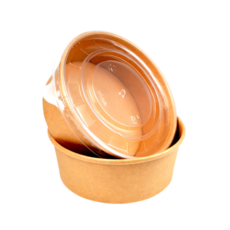 Sen Cai Dual-Use Kraft Paper Bowl Cup with Clea...