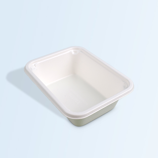 SenCai Sugarcane Bagasse Biodegradable Compost Square Lunch Box White
