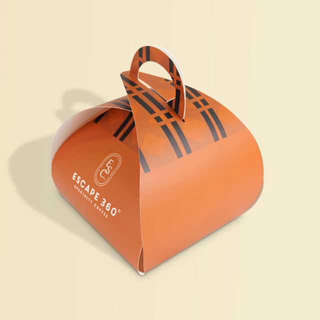 Customization Handheld Cake Dessert Box White Card Food Packaging Paper Box