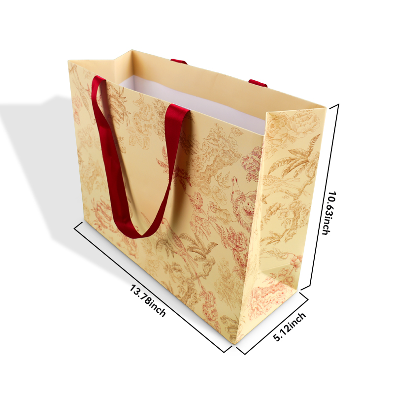Custom Paper Bag with Sturdy Adhesive Glue Handles