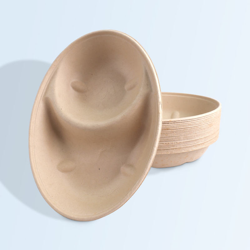 Eco Unbleached Oval Partition Plate