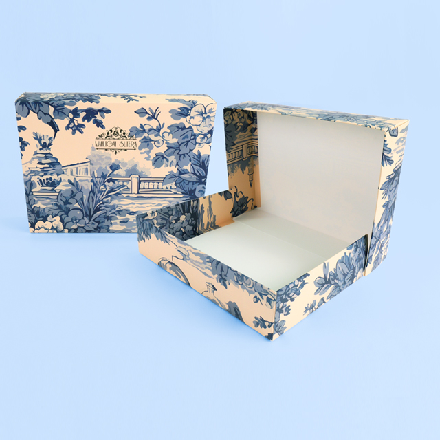 SenCai Customized Printing Donut Dessert Food White Card Flip Packaging Box