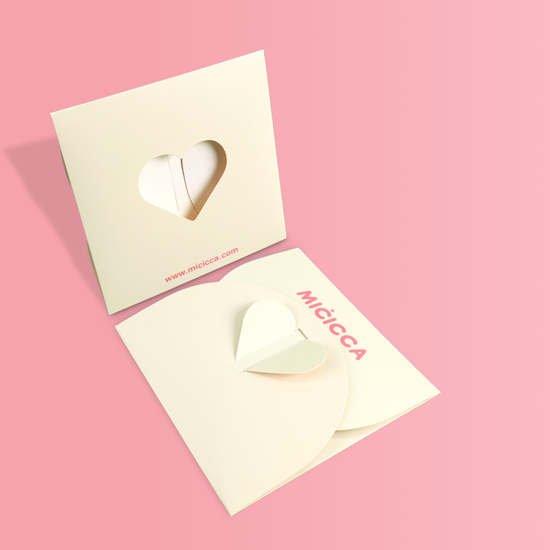Heart-Shaped Window Gift Box - Rigid White Card Envelope Box