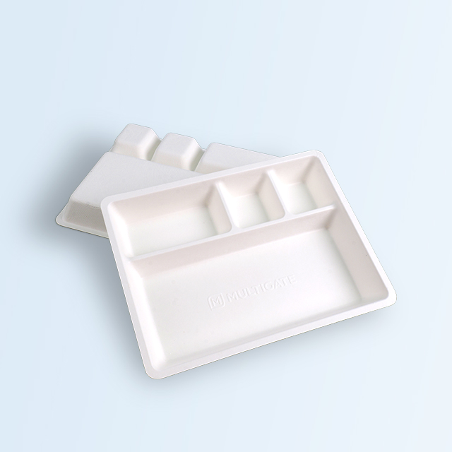 SenCai Sustainable Sugarcane Compartment Square Plates