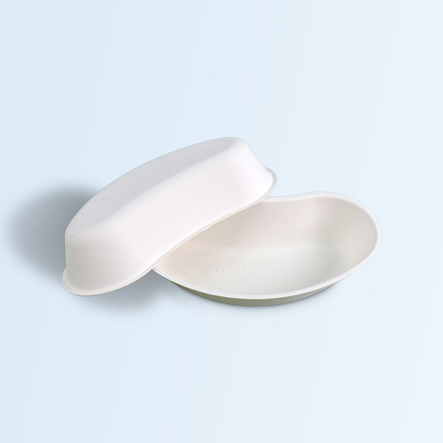 Recyclable Sugarcane Bagasse Crescent Bowl Food Container